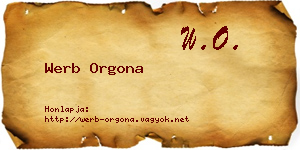 Werb Orgona névjegykártya